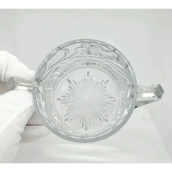 Vintage Clear Glass Sugar and Creamer With Silver Detail - Picture 14 of 14